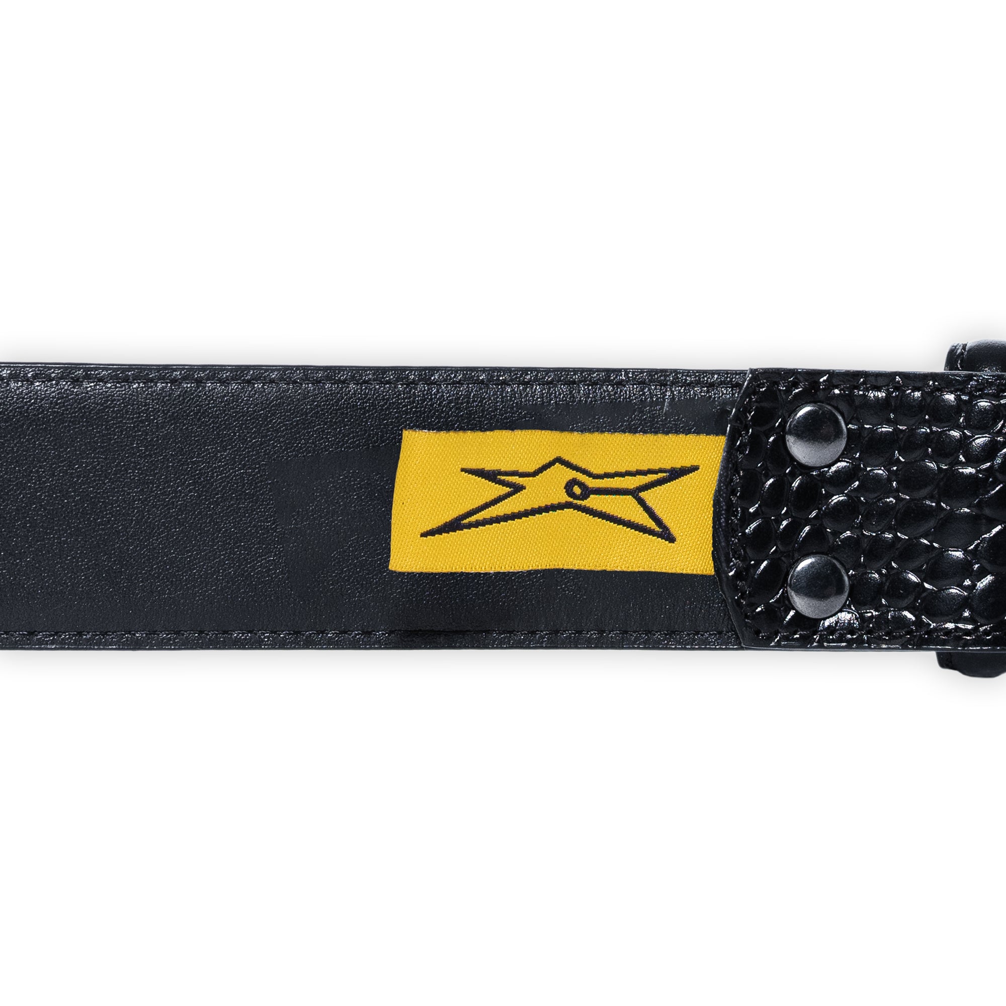 Carpet Company Crocskin Leather Belt - Black