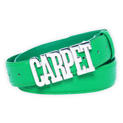 Carpet Company Crocskin Leather Belt - Green