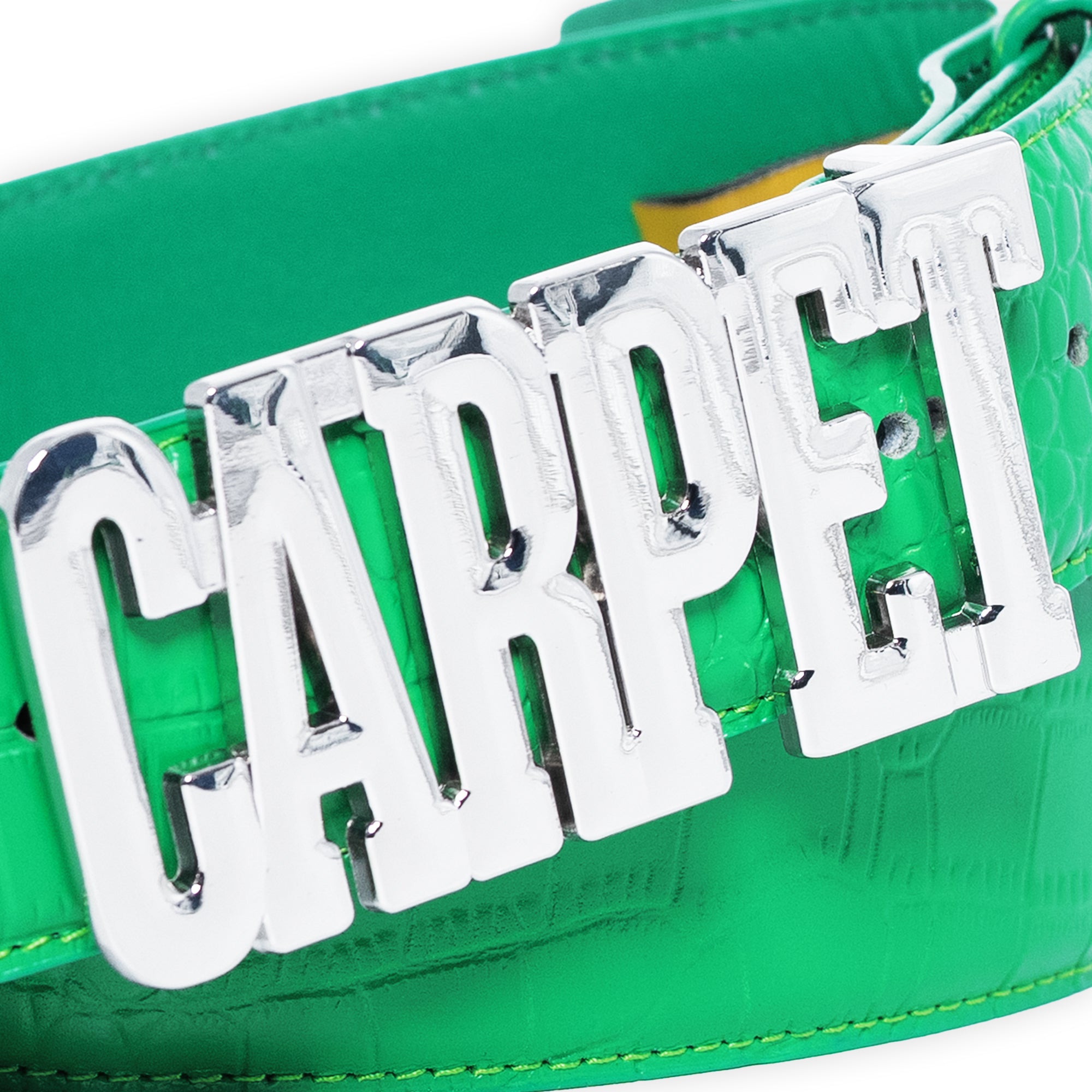 Carpet Company Crocskin Leather Belt - Green