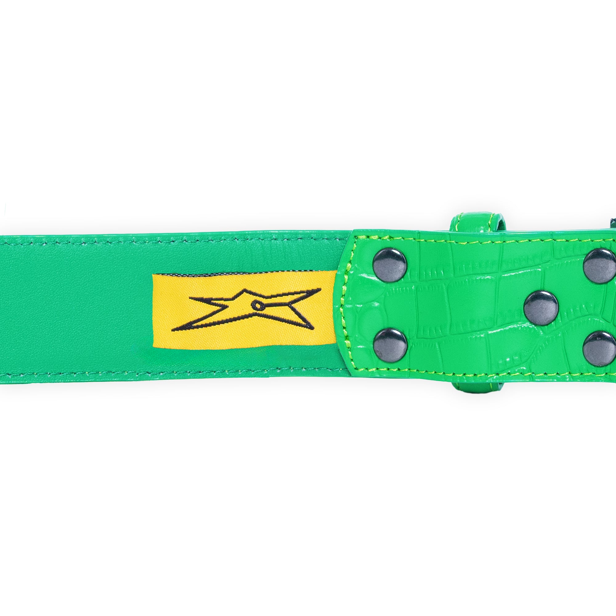 Carpet Company Crocskin Leather Belt - Green