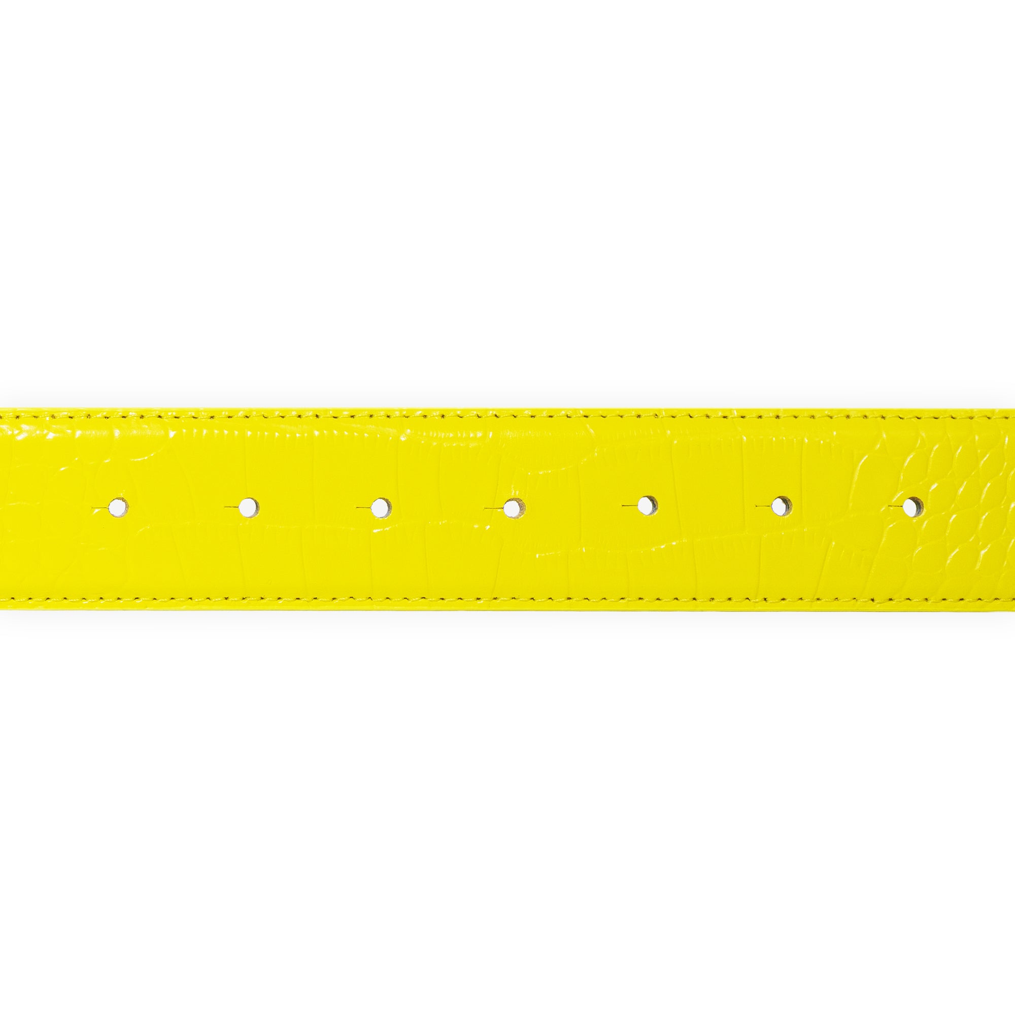 Carpet Company Crocskin Leather Belt - Yellow