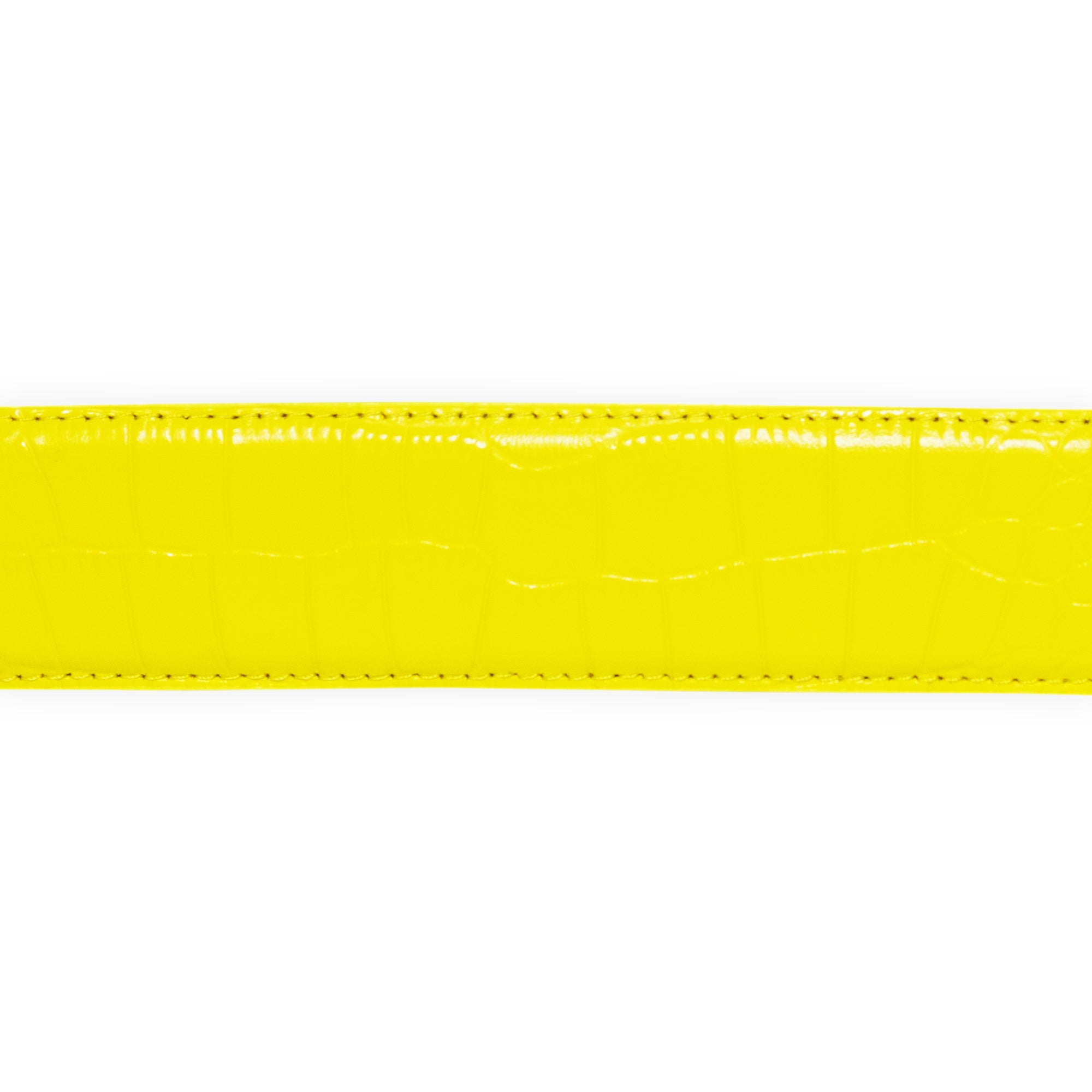 Carpet Company Crocskin Leather Belt - Yellow