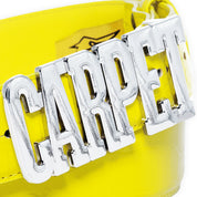 Carpet Company Crocskin Leather Belt - Yellow