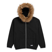 Pearls Skateboards Fur Zip Hood - Black