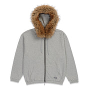 Pearls Skateboards Fur Zip Hood - Grey Marle