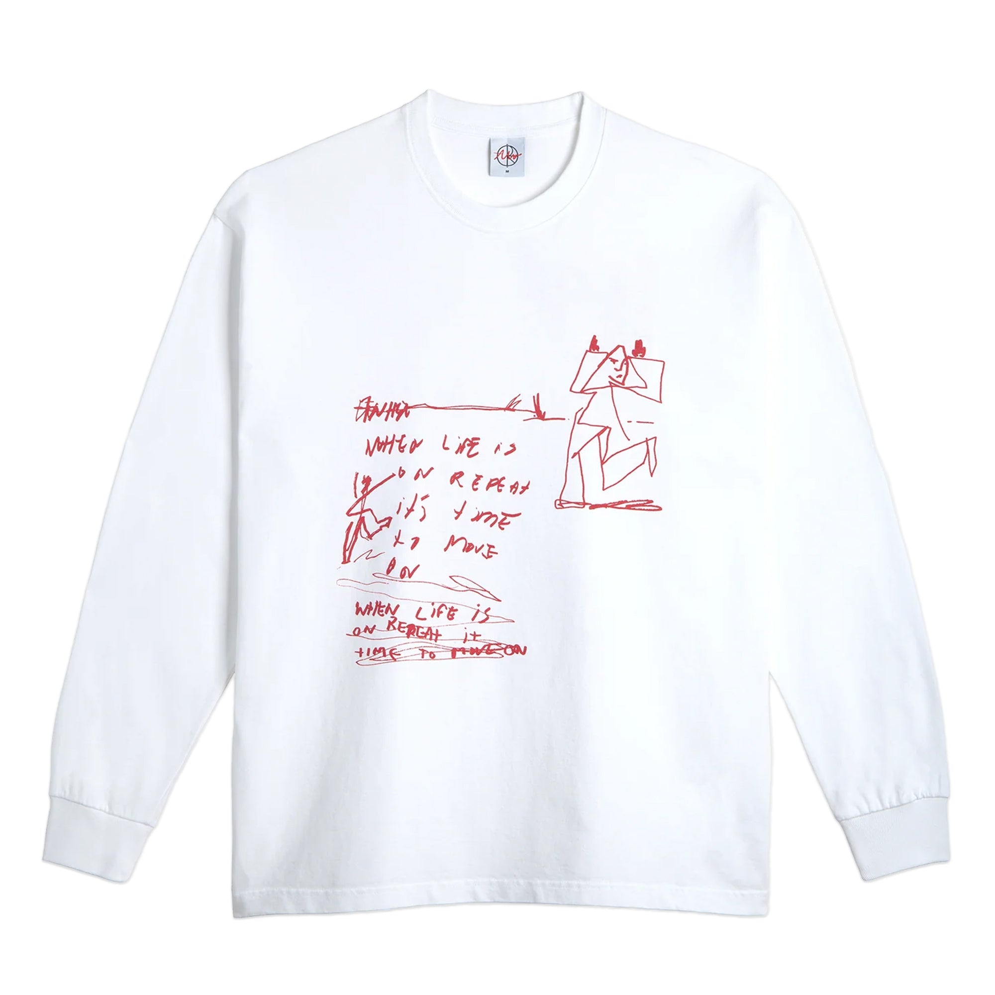 Polar Skate Co. On Repeat LS Tee - White