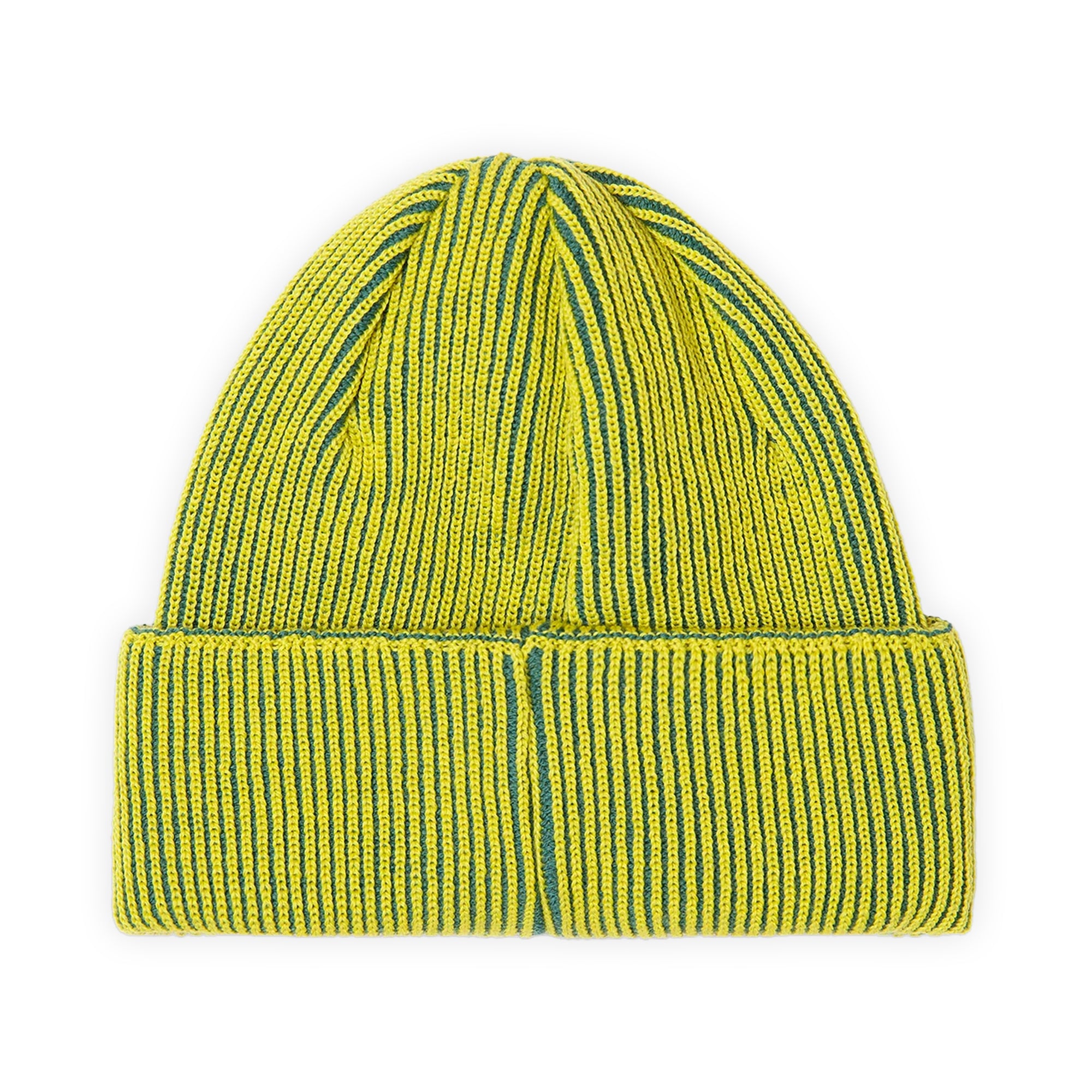 Polar Skate Co. Lines Merino Beanie - Chartreuse / Army Green