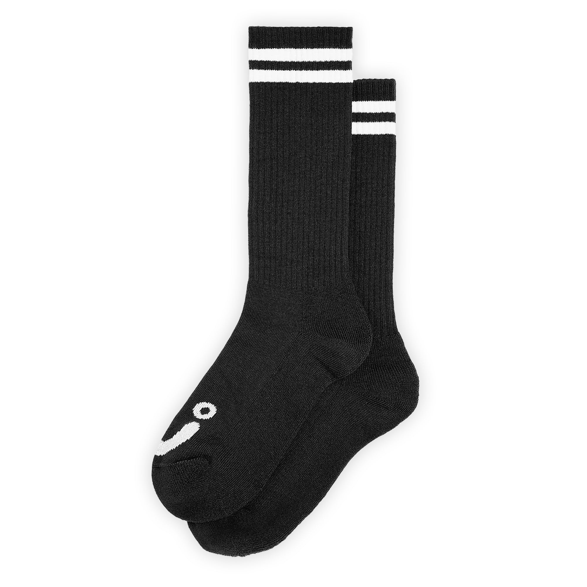 Polar Skate Co. Happy Sad Long Rib Socks - Black / White