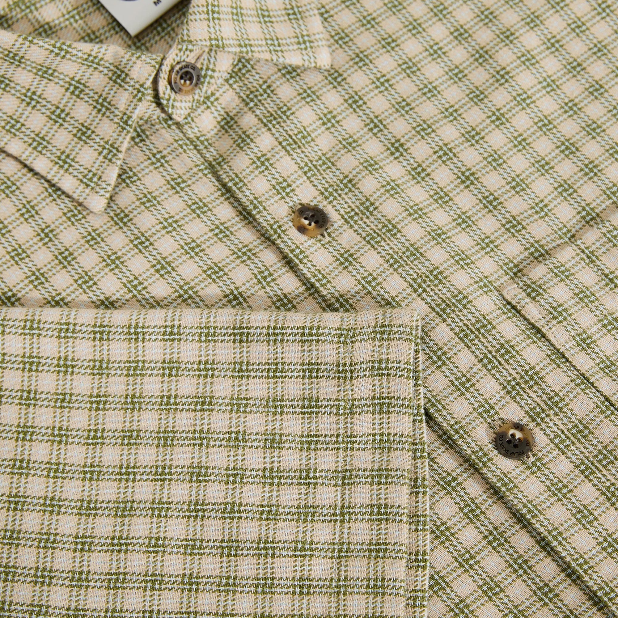 Polar Skate Co. Mitchell Shirt - Beige / Green