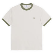 Polar Skate Co. Ringer Tee - Pale Taupe / Army Green