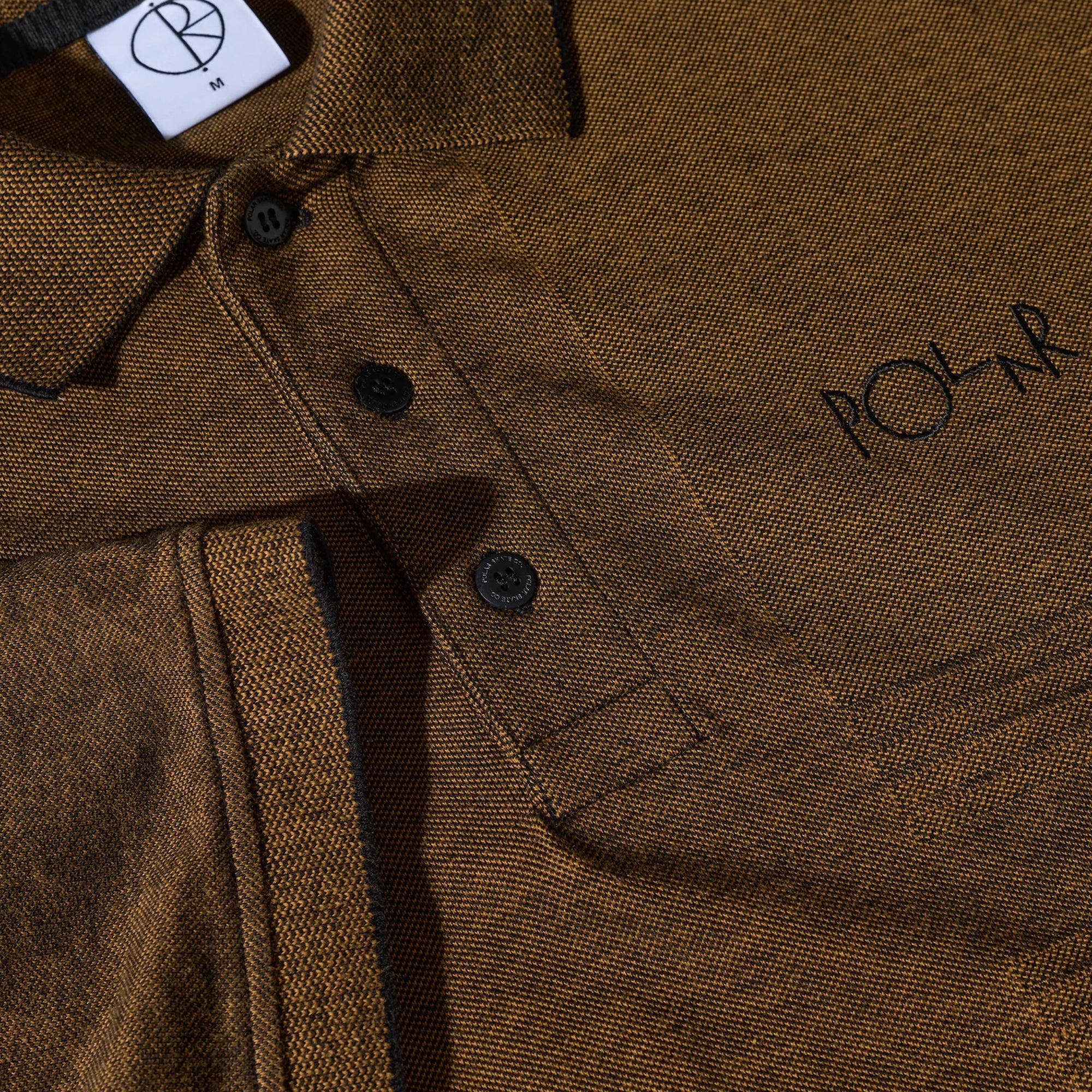 Polar Skate Co. Pique Surf Polo Shirt - Black / Caramel