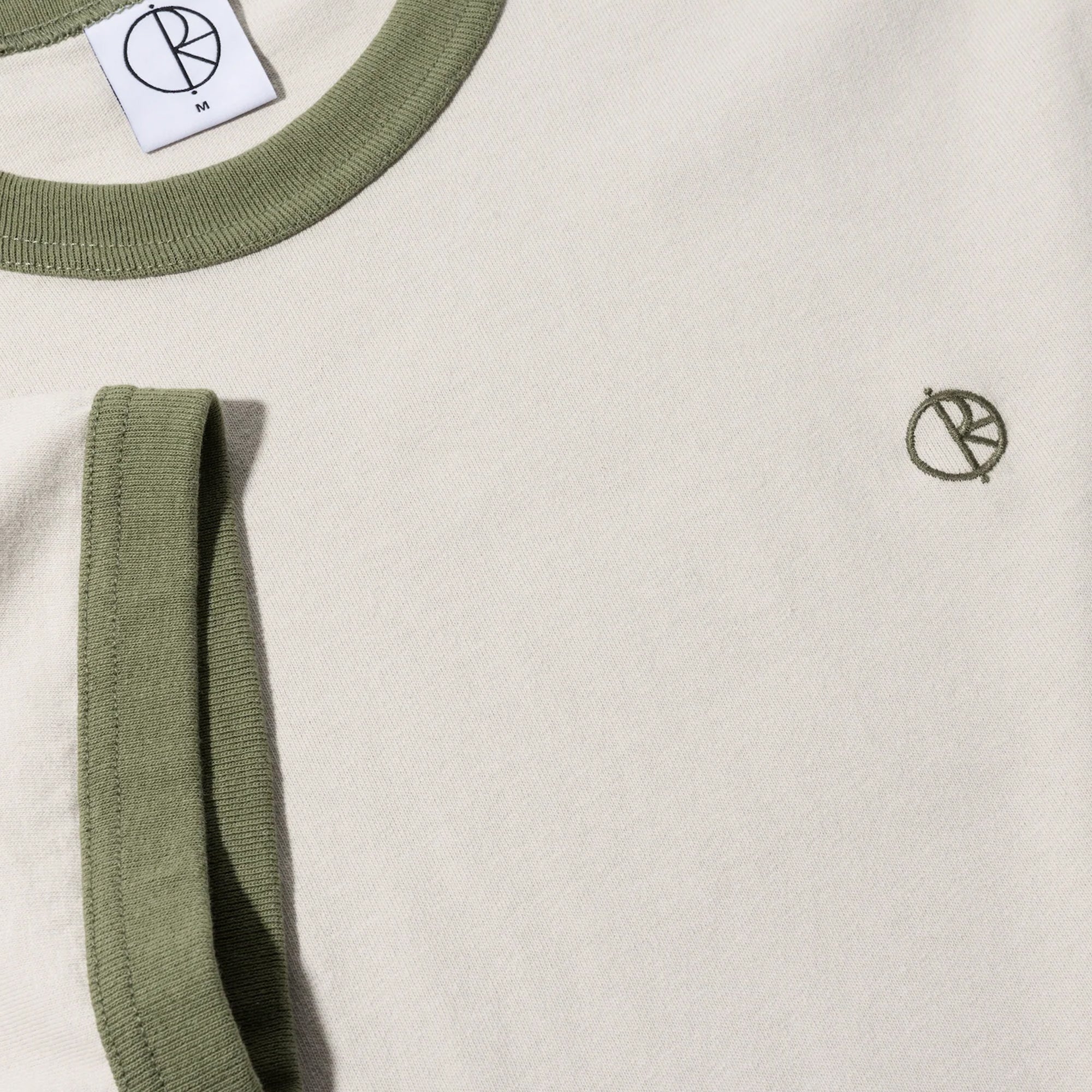Polar Skate Co. Ringer Tee - Pale Taupe / Army Green
