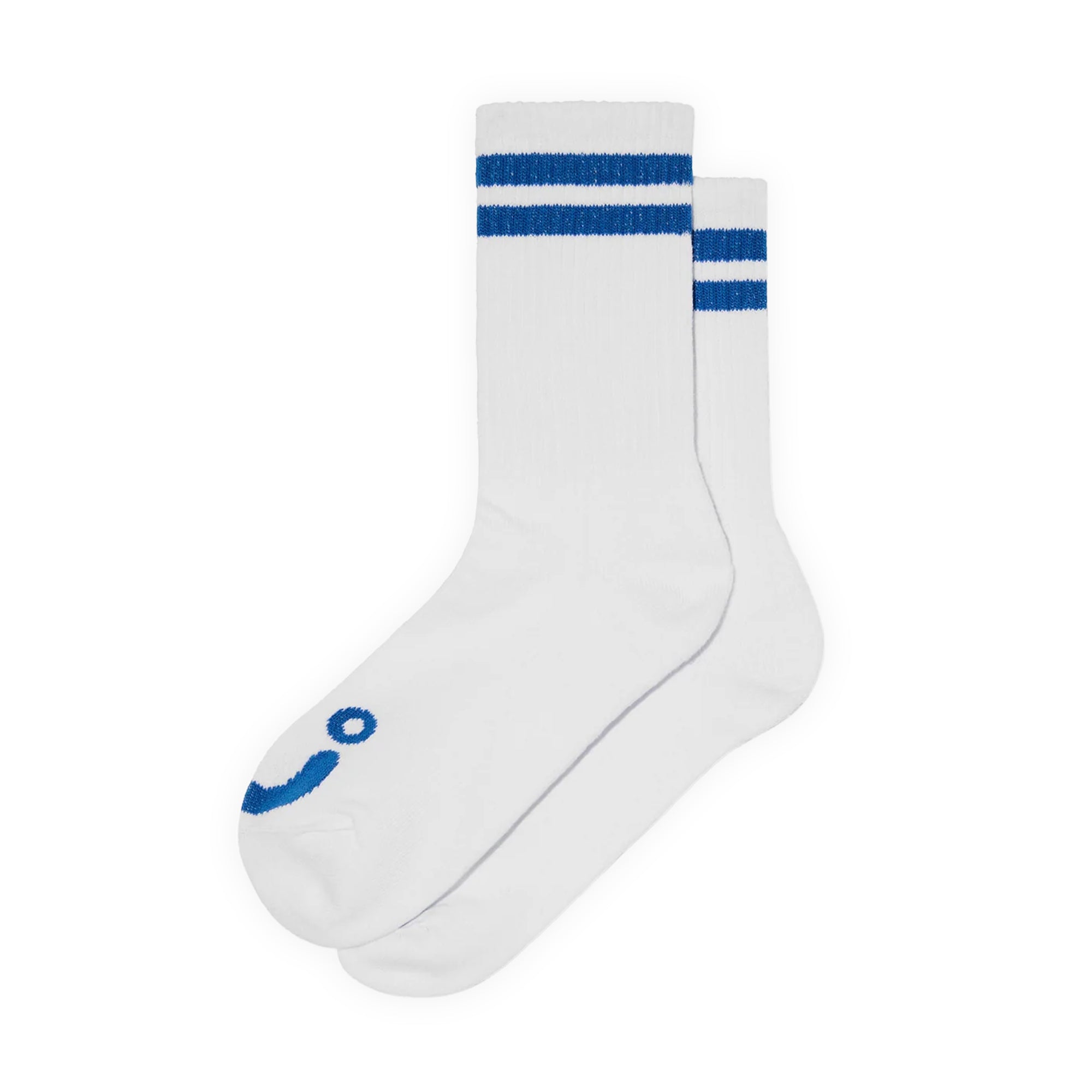 Polar Skate Co. Happy Sad Rib Socks - White / Blue