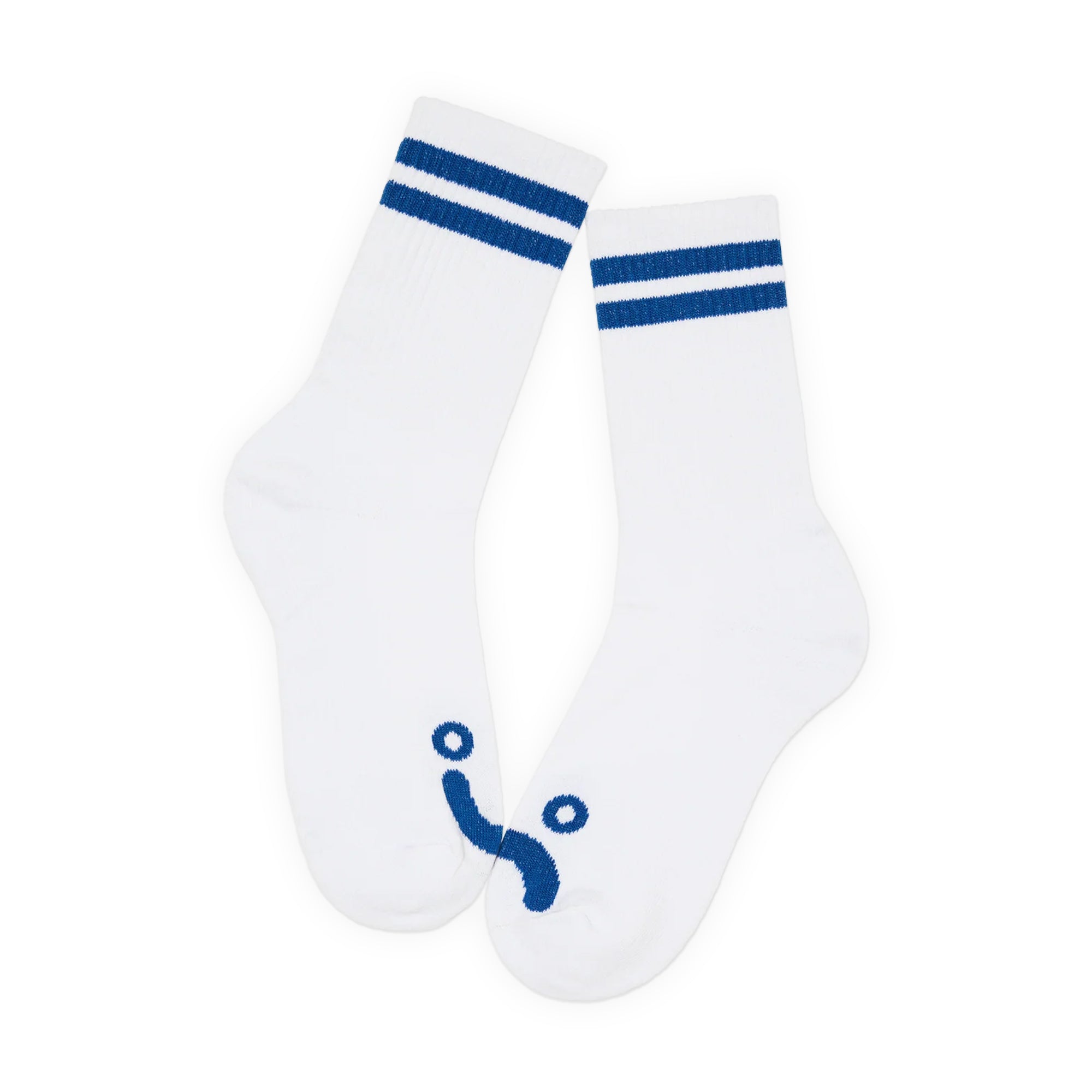 Polar Skate Co. Happy Sad Rib Socks - White / Blue