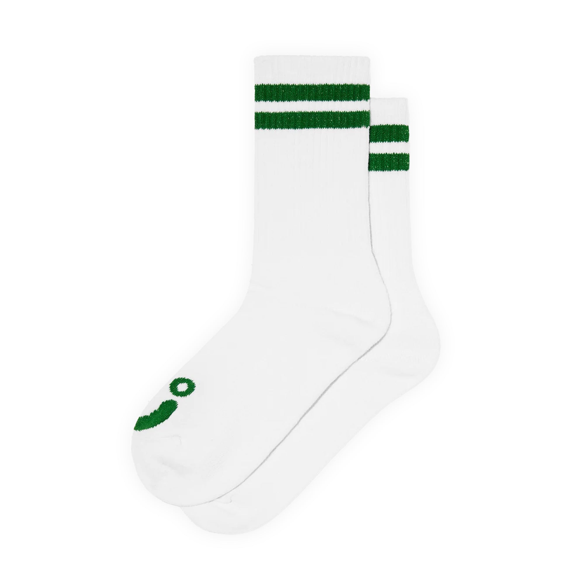 Polar Skate Co. Happy Sad Rib Socks - White / Green