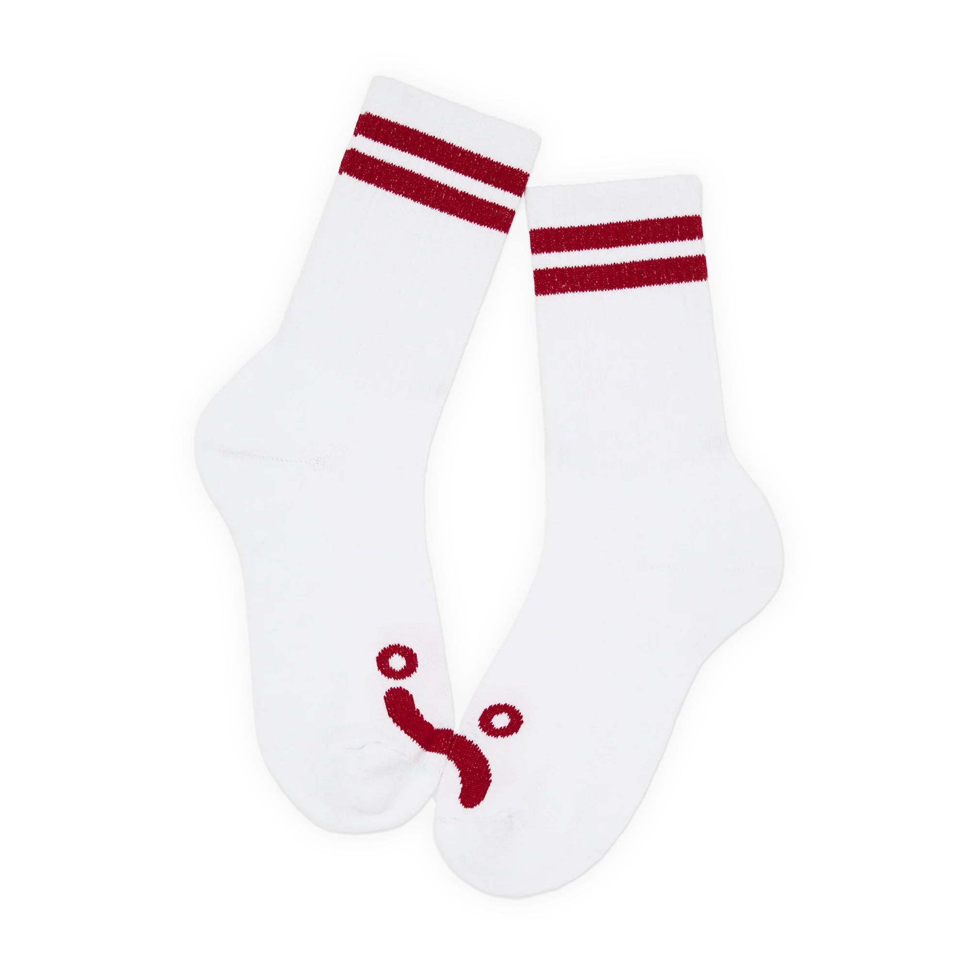 Polar Skate Co. Happy Sad Rib Socks - White / Red
