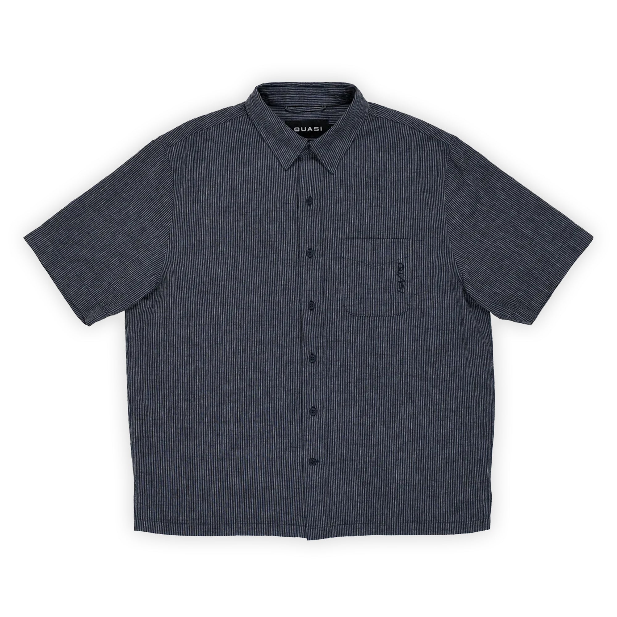 Quasi Kalvin Short Sleeve Button Up Shirt - Navy