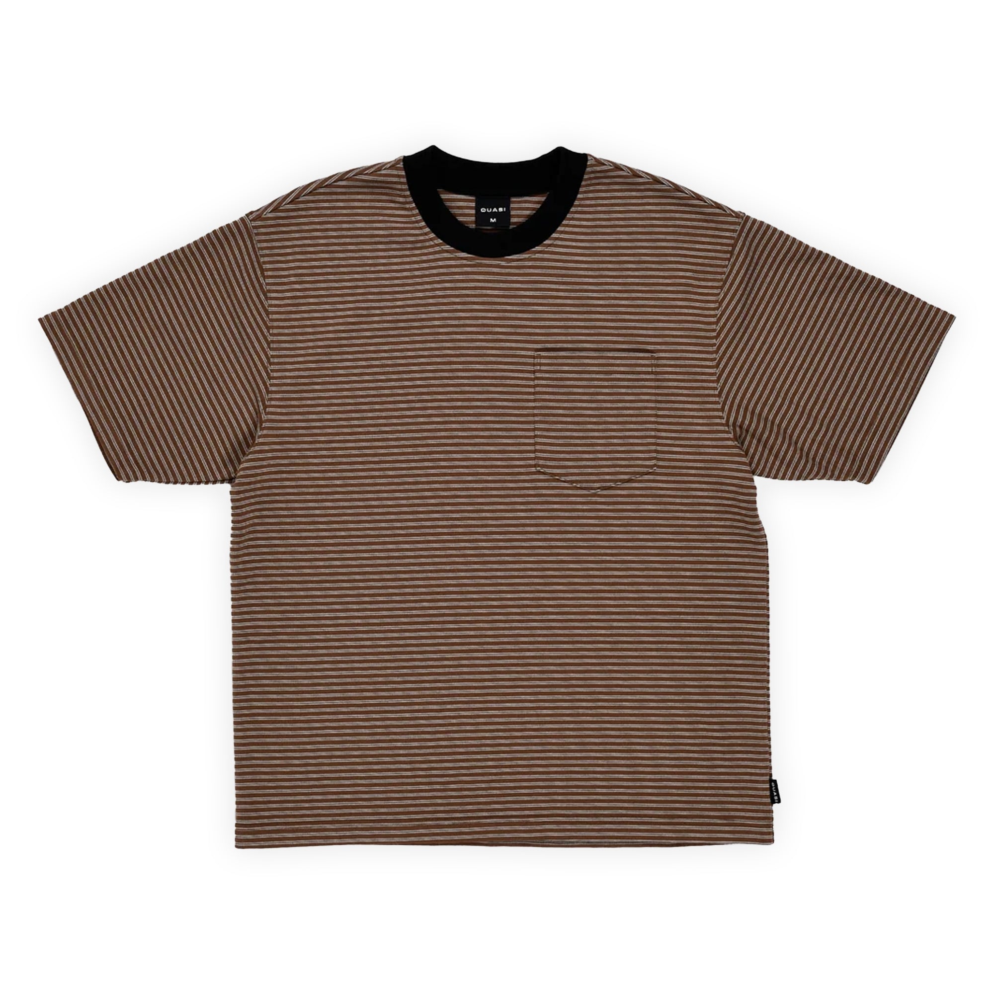 Quasi ISO Striped Pocket Tee - Brown