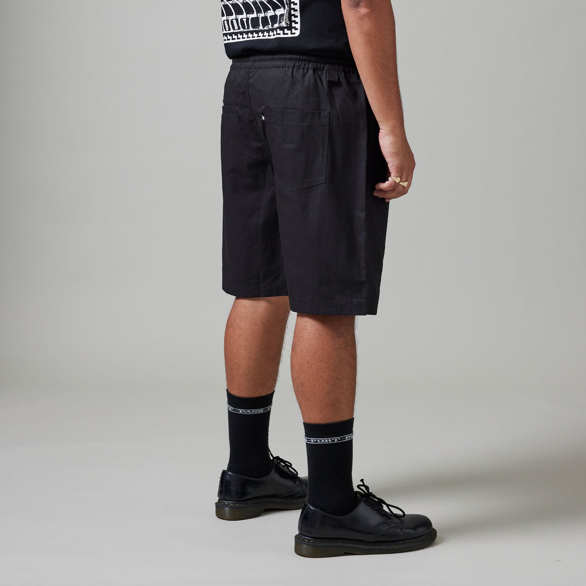 Pass~Port Drain Ripstop Casual Short - Black