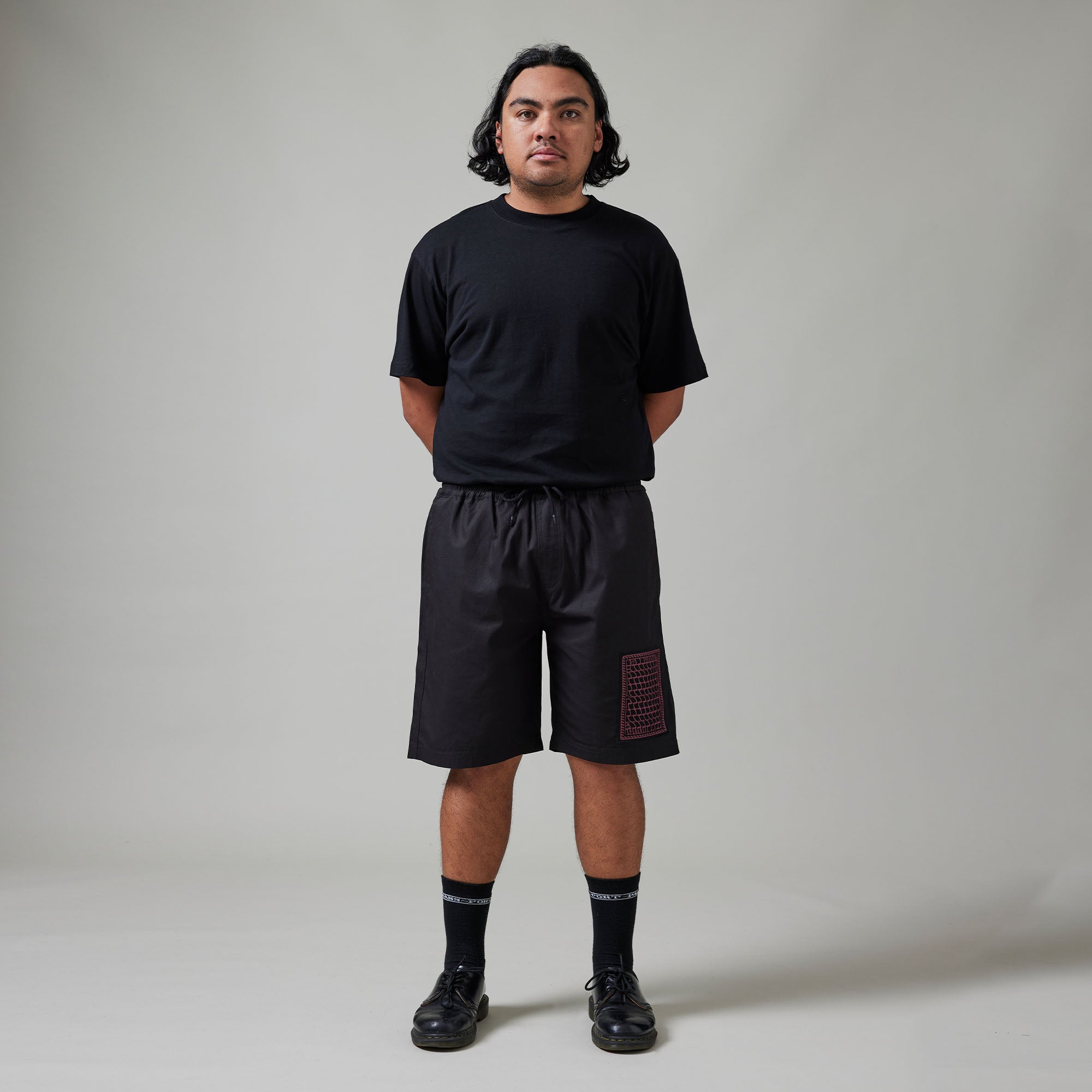 Pass~Port Drain Ripstop Casual Short - Black
