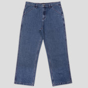 Pass~Port Workers Club Denim Jean - Washed Dark Indigo / Maroon Stitch