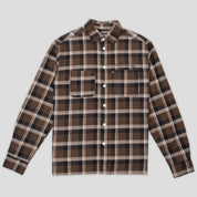 Pass~Port Stem Workers Check Shirt Long-Sleeve - Brown