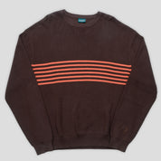 Pass~Port Organic Cotton Stripe Knit Sweater - Choc / Orange
