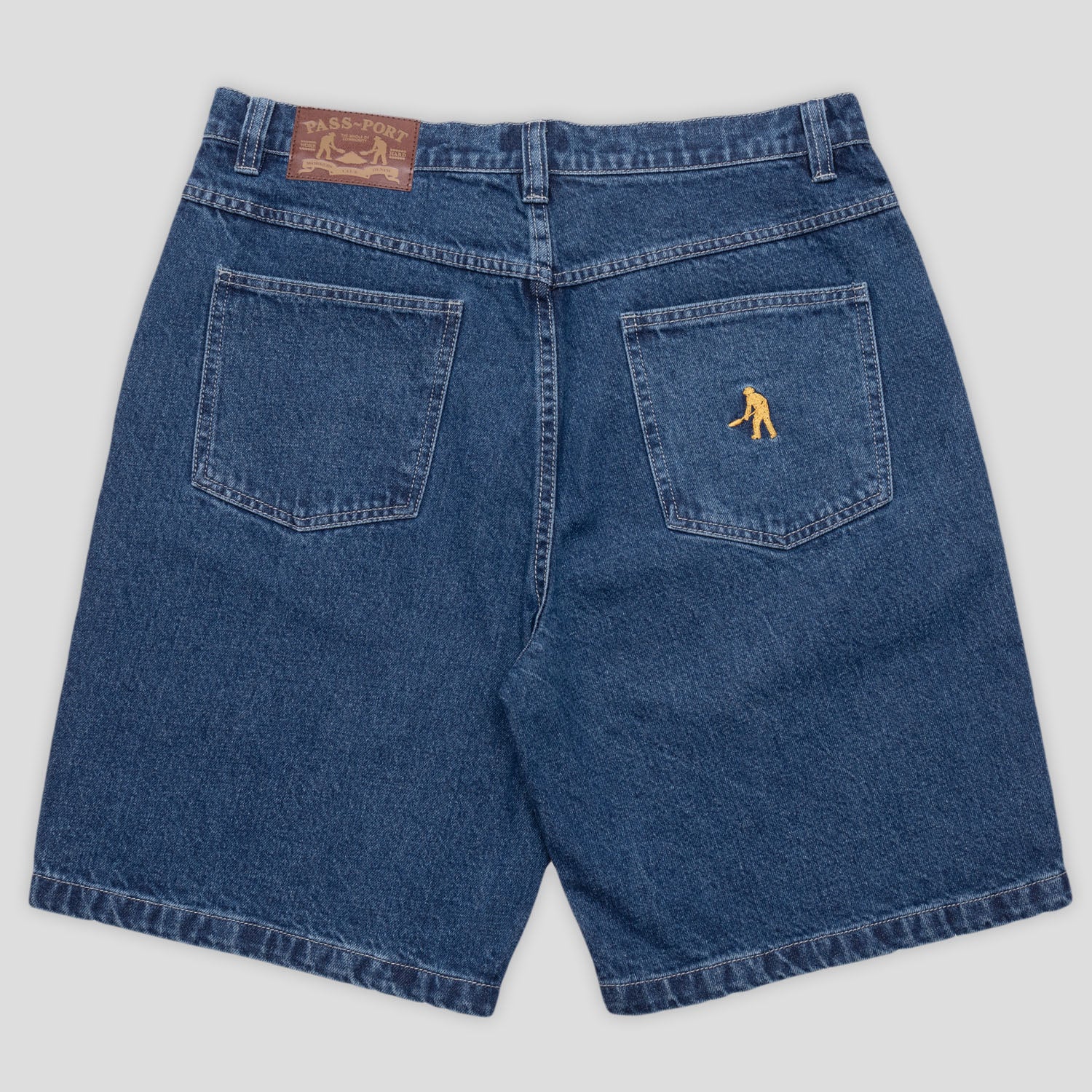 Pass~Port Workers Club Jean Short - Faded Washed Dark Indigo