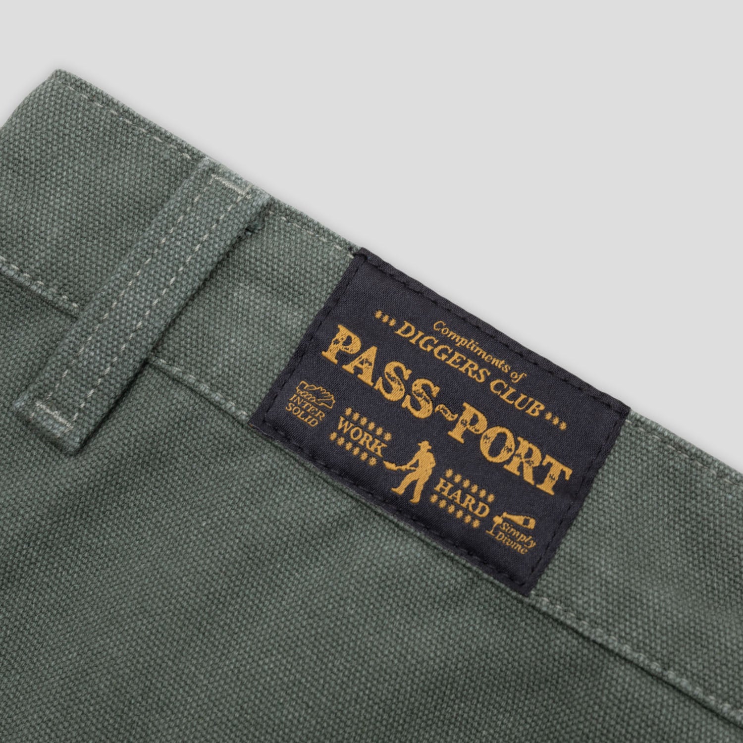 Pass~Port Double Knee Diggers Club Short - Washed Forest Green