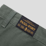 Pass~Port Double Knee Diggers Club Short - Washed Forest Green