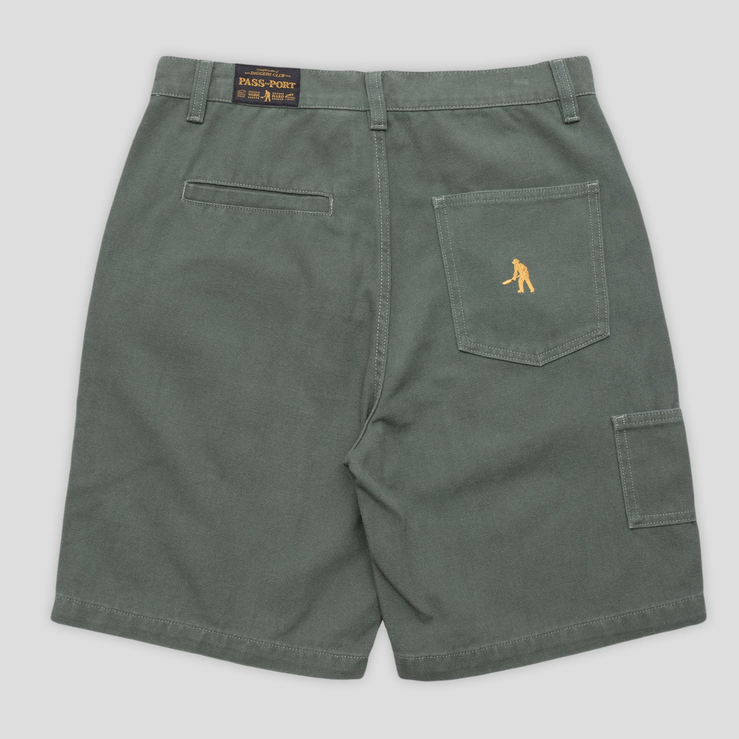 Pass~Port Double Knee Diggers Club Short - Washed Forest Green