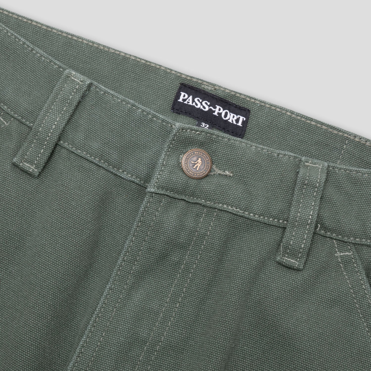 Pass~Port Double Knee Diggers Club Short - Washed Forest Green