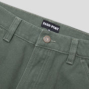 Pass~Port Double Knee Diggers Club Short - Washed Forest Green