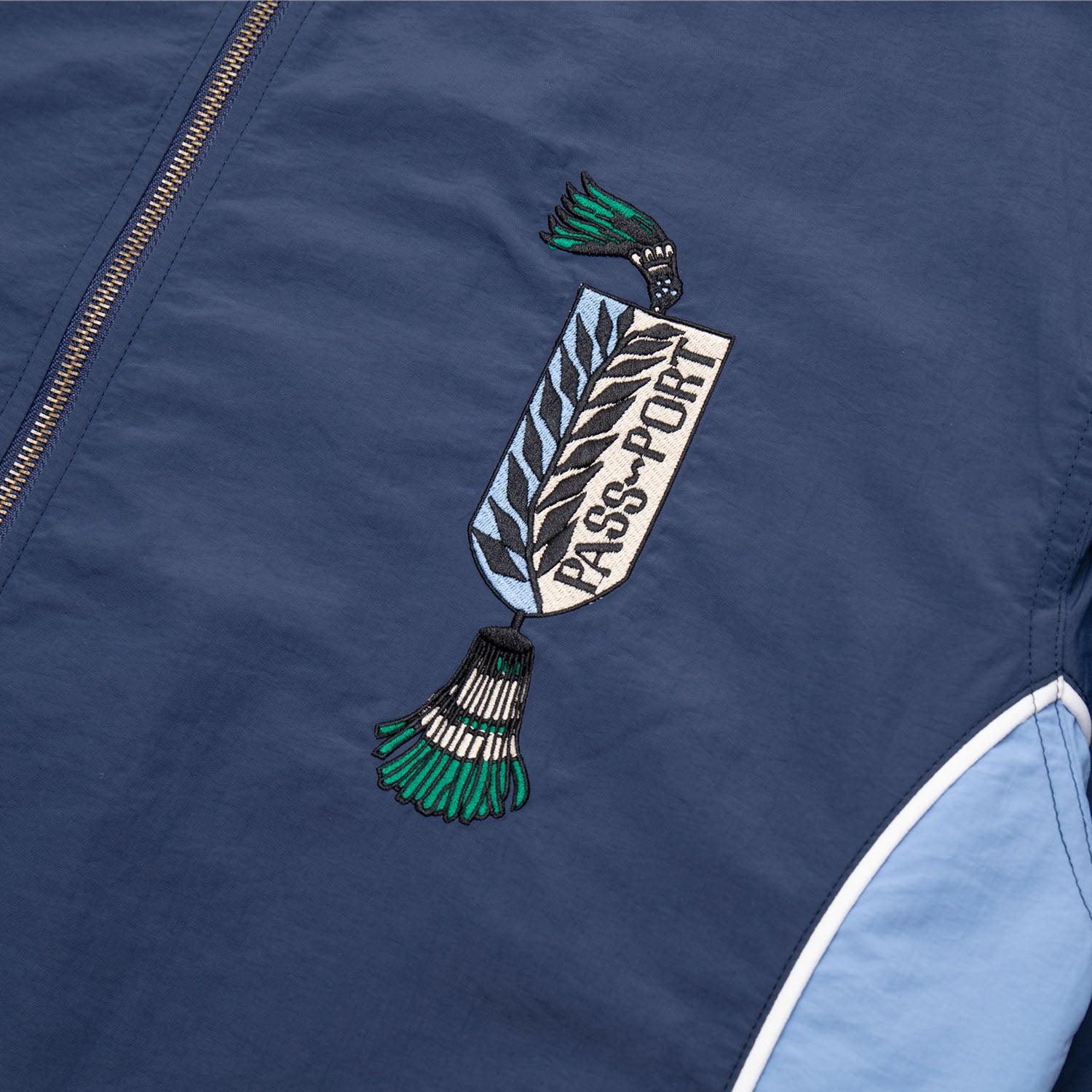 Pass~Port Tassle RPET Delivery Jacket - Navy / Light Blue