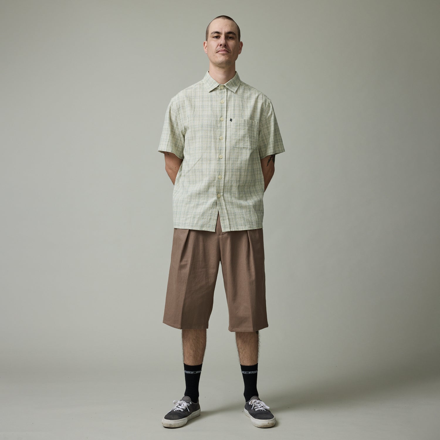 Pass~Port Herringbone Leagues Club Short - Light Brown