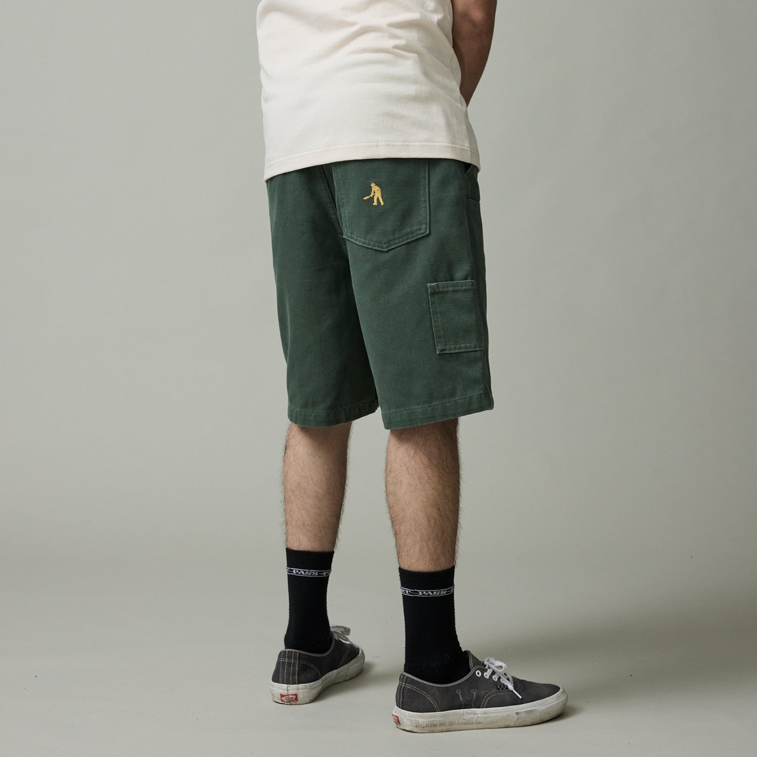 Pass~Port Double Knee Diggers Club Short - Washed Forest Green