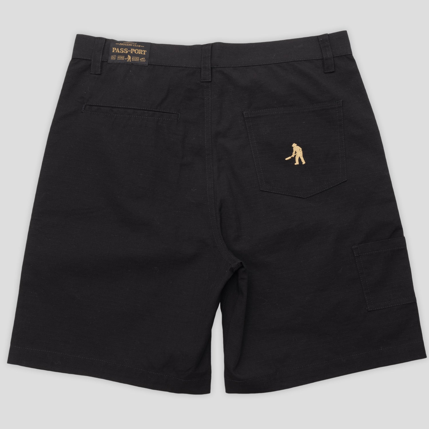 Pass~Port Ripstop Double Knee Diggers Club Short - Black