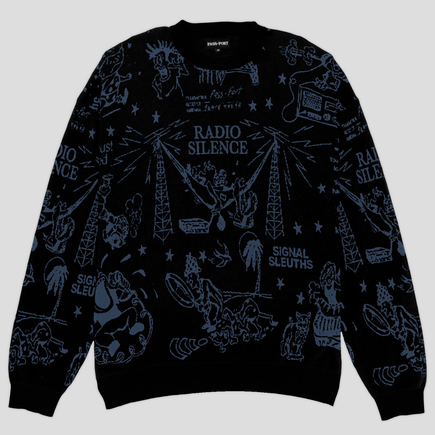 Pass~Port Eyeball Knit Sweater - Black / Harbour Blue