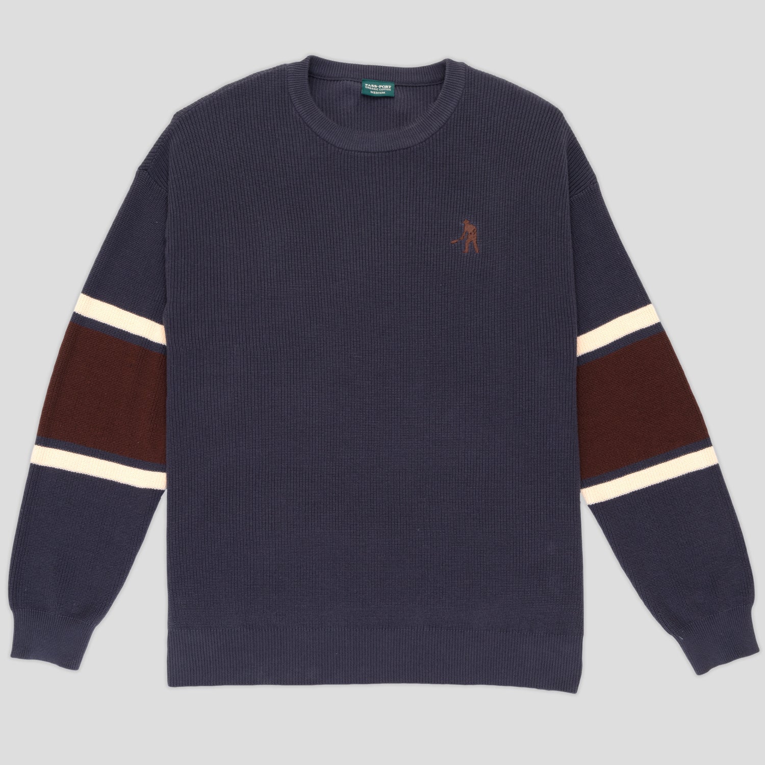 Pass~Port Organic Cotton Stripe Knit Sweater - Slate