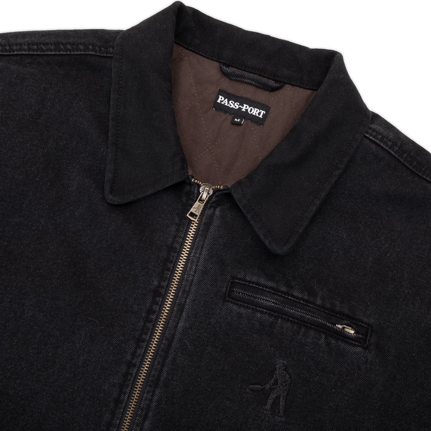 Pass~Port Solid Denim Packers Jacket - Black