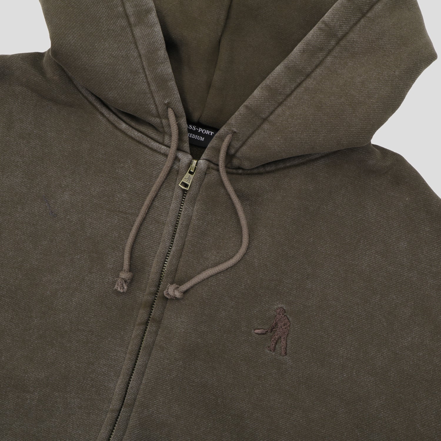 Pass~Port Solid Workers Zip Hood - Washed Bark