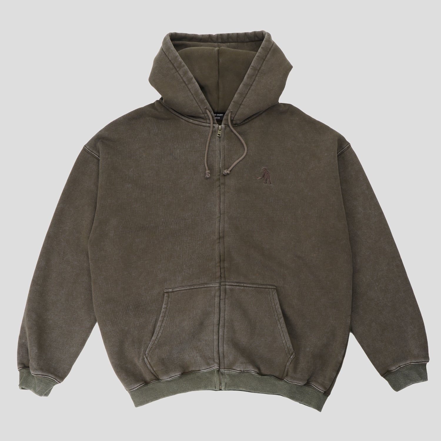 Pass~Port Solid Workers Zip Hood - Washed Bark