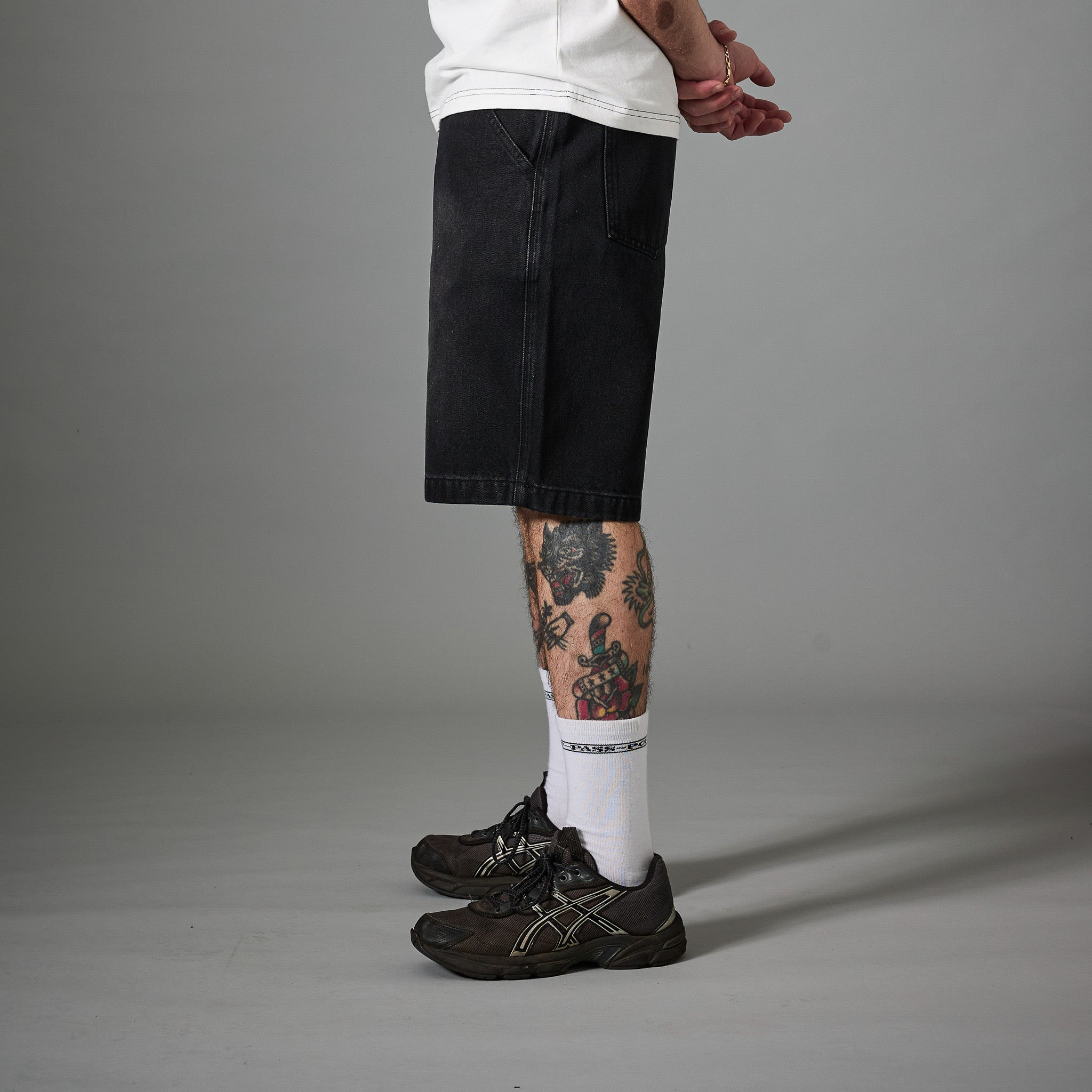 Pass~Port Recycled Cotton Workers Club Denim Short - Washed Black