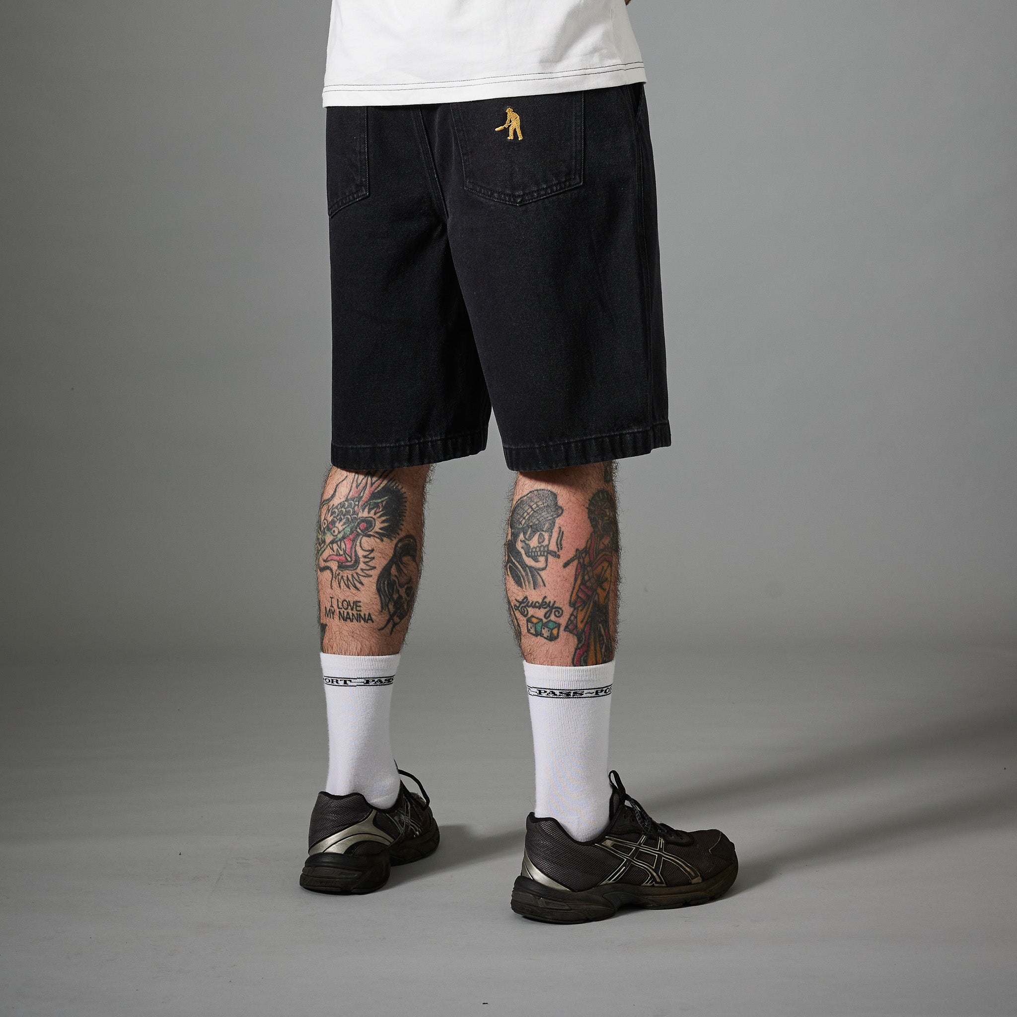 Pass~Port Recycled Cotton Workers Club Denim Short - Washed Black