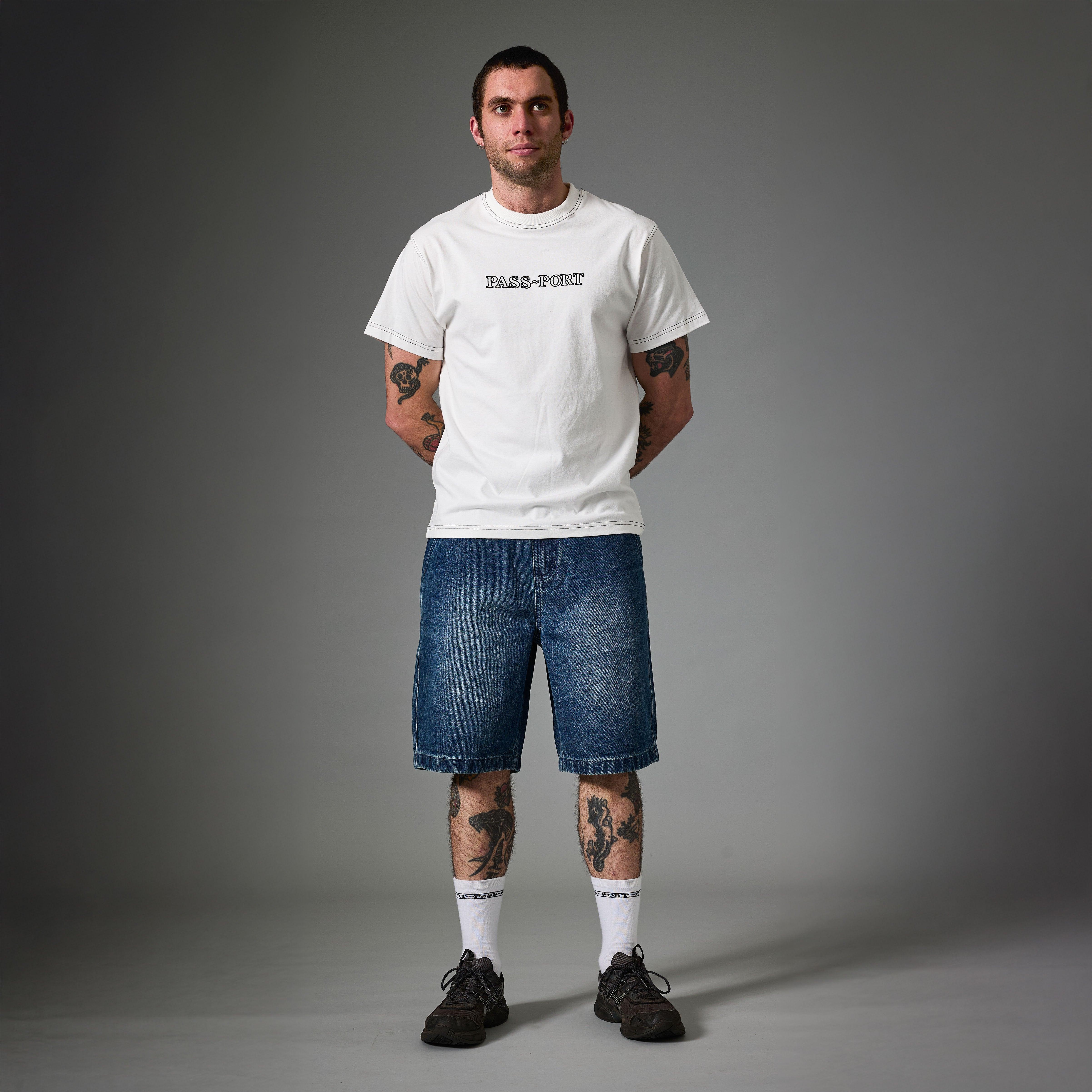 メンズ PASSPORT WORKERSCLUB JEAN SHORT WASHED34