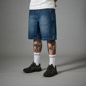 Pass~Port Recycled Cotton Workers Club Denim Short - Washed Dark Indigo