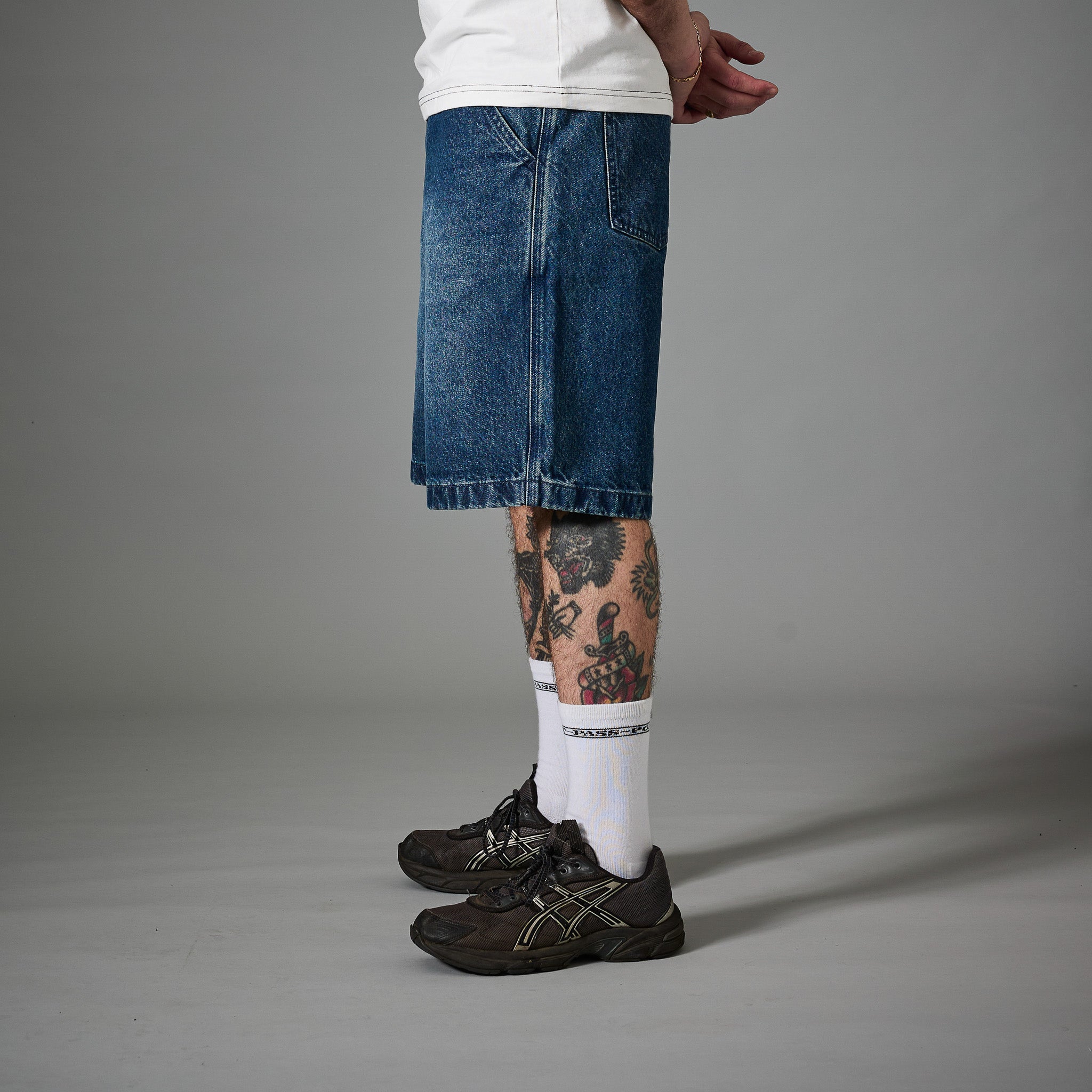 Pass~Port Recycled Cotton Workers Club Denim Short - Washed Dark Indigo