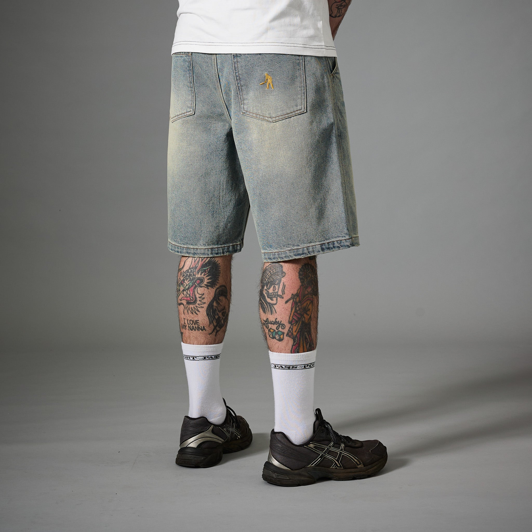 Pass~Port Workers Club Denim Short - Faded Washed Light Indigo