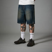 Pass~Port Workers Club Denim Short - Faded Washed Dark Indigo