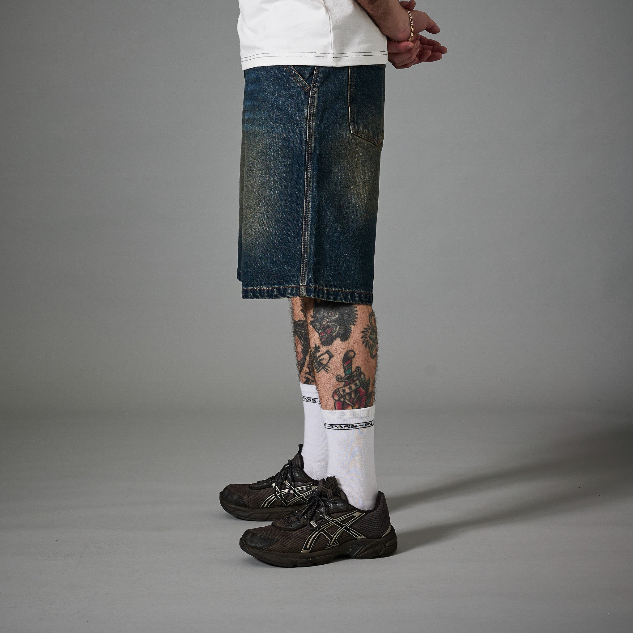 Pass~Port Workers Club Denim Short - Faded Washed Dark Indigo